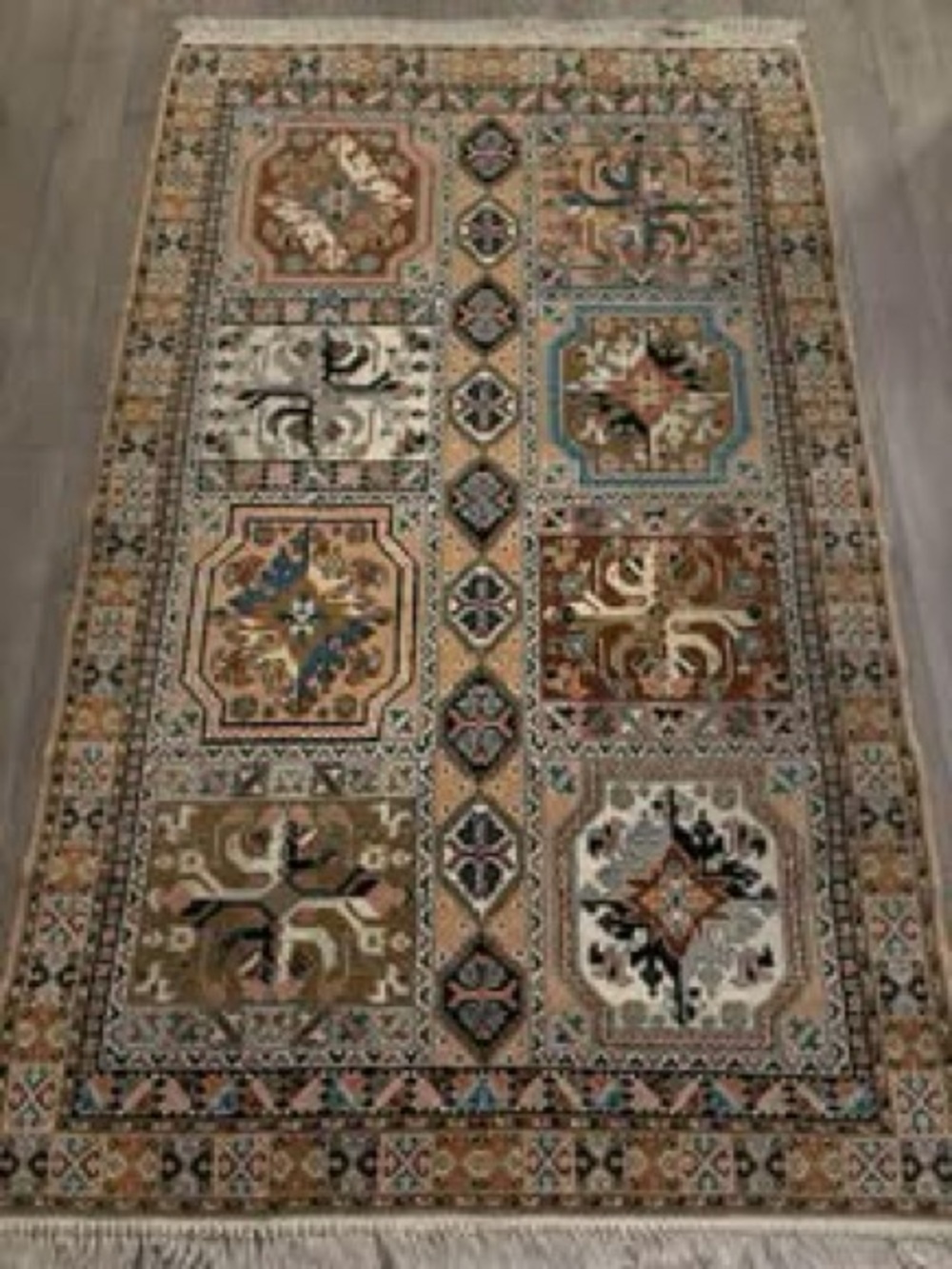 Handmade Moroccan Multi-Color Area Rug with Geometric Medallions - Picture 3 of 3